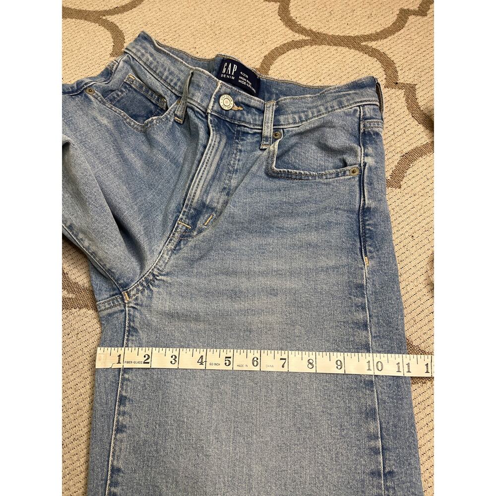 GAP denim High Rise Wide Leg Crop Light Wash Blue Jeans, size 4 - Picture 6 of 11